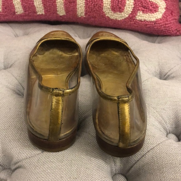 Gold CHANEL PVC Flats Size 37 - Picture 3 of 5